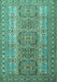 Machine Washable Persian Turquoise Traditional Area Rugs, wshtr1491turq