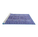 Sideview of Machine Washable Persian Blue Traditional Rug, wshtr1491blu