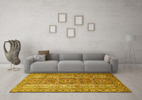 Machine Washable Persian Yellow Traditional Rug, wshtr1491yw