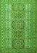 Serging Thickness of Machine Washable Persian Green Traditional Area Rugs, wshtr1491grn