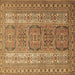Square Persian Brown Traditional Rug, tr1491brn