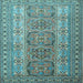 Square Machine Washable Persian Light Blue Traditional Rug, wshtr1491lblu