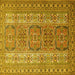 Square Machine Washable Persian Yellow Traditional Rug, wshtr1491yw