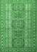 Machine Washable Persian Emerald Green Traditional Area Rugs, wshtr1491emgrn