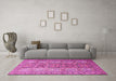 Machine Washable Persian Pink Traditional Rug in a Living Room, wshtr1491pnk