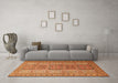 Machine Washable Persian Orange Traditional Area Rugs in a Living Room, wshtr1491org