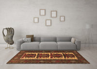 Machine Washable Persian Brown Traditional Rug, wshtr1492brn