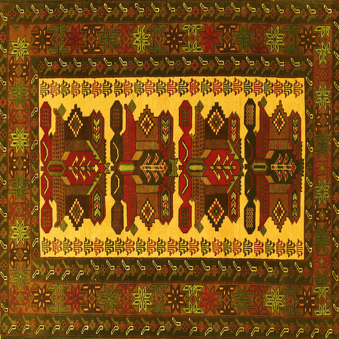 Square Persian Yellow Traditional Rug, tr1492yw