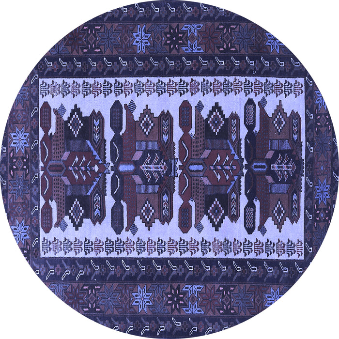 Round Persian Blue Traditional Rug, tr1492blu