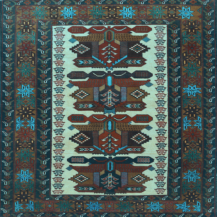 Square Persian Light Blue Traditional Rug, tr1492lblu