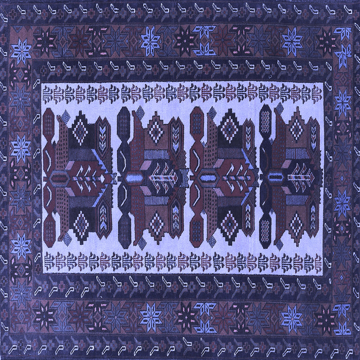 Square Persian Blue Traditional Rug, tr1492blu