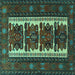 Square Machine Washable Persian Turquoise Traditional Area Rugs, wshtr1492turq