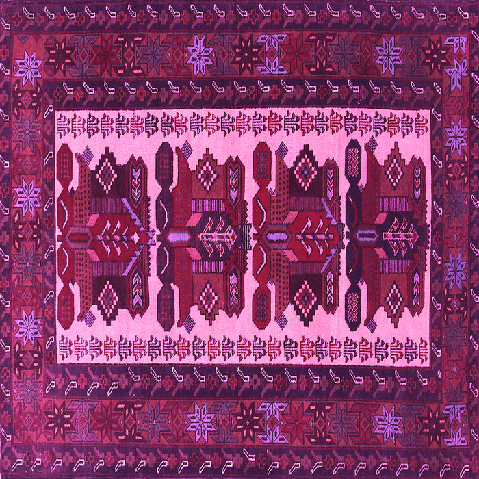 Square Machine Washable Persian Pink Traditional Rug, wshtr1492pnk