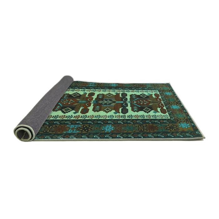 Sideview of Persian Turquoise Traditional Rug, tr1492turq
