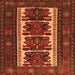 Round Machine Washable Persian Orange Traditional Area Rugs, wshtr1492org