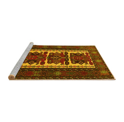 Sideview of Machine Washable Persian Yellow Traditional Rug, wshtr1492yw