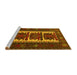 Sideview of Machine Washable Persian Yellow Traditional Rug, wshtr1492yw