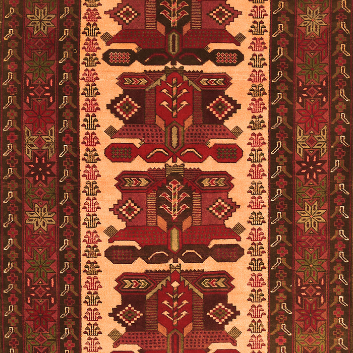 Serging Thickness of Machine Washable Persian Orange Traditional Area Rugs, wshtr1492org