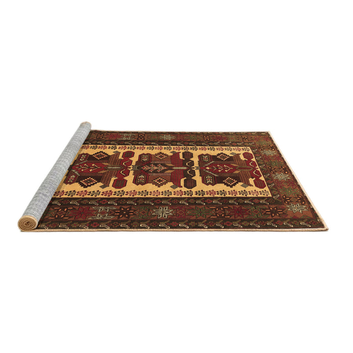 Sideview of Machine Washable Persian Brown Traditional Rug, wshtr1492brn