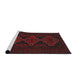 Sideview of Machine Washable Traditional Burgundy Brown Rug, wshtr1493