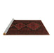 Sideview of Machine Washable Persian Brown Traditional Rug, wshtr1493brn