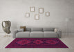 Machine Washable Persian Pink Traditional Rug in a Living Room, wshtr1493pnk