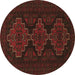 Round Machine Washable Persian Brown Traditional Rug, wshtr1493brn