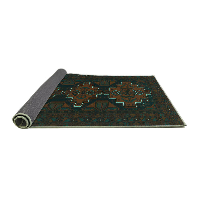 Sideview of Persian Turquoise Traditional Rug, tr1493turq