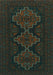 Machine Washable Persian Turquoise Traditional Area Rugs, wshtr1493turq