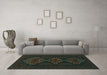 Machine Washable Persian Turquoise Traditional Area Rugs in a Living Room,, wshtr1493turq