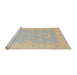 Sideview of Machine Washable Traditional Tan Brown Rug, wshtr1494