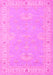 Machine Washable Oriental Pink Traditional Rug, wshtr1494pnk