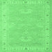 Square Oriental Emerald Green Traditional Rug, tr1494emgrn