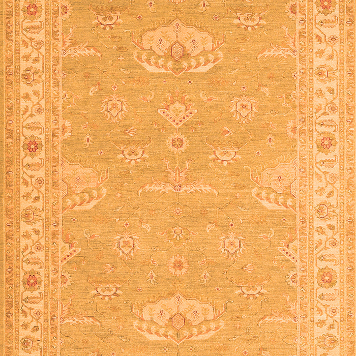 Serging Thickness of Machine Washable Oriental Orange Traditional Area Rugs, wshtr1494org