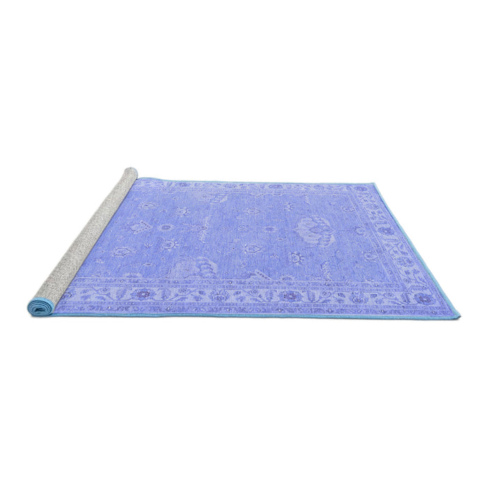 Sideview of Machine Washable Oriental Blue Traditional Rug, wshtr1494blu