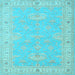 Square Oriental Light Blue Traditional Rug, tr1494lblu