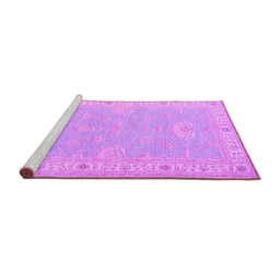 Sideview of Machine Washable Oriental Purple Traditional Area Rugs, wshtr1494pur