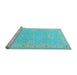 Sideview of Machine Washable Oriental Light Blue Traditional Rug, wshtr1494lblu