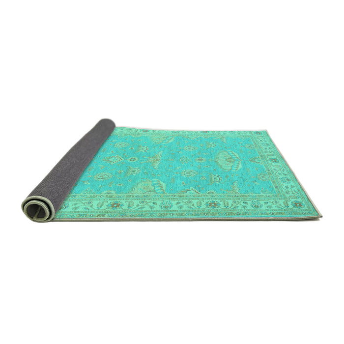 Sideview of Oriental Turquoise Traditional Rug, tr1494turq