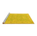 Sideview of Machine Washable Oriental Yellow Traditional Rug, wshtr1494yw