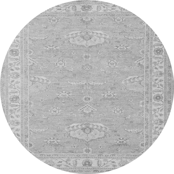Square Oriental Gray Traditional Rug, tr1494gry