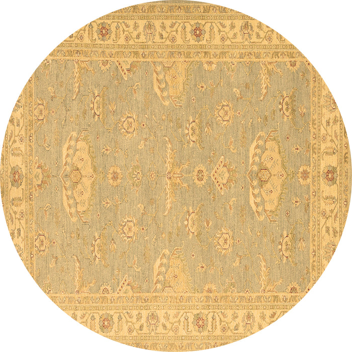 Round Machine Washable Oriental Brown Traditional Rug, wshtr1494brn