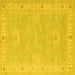 Square Oriental Yellow Traditional Rug, tr1494yw