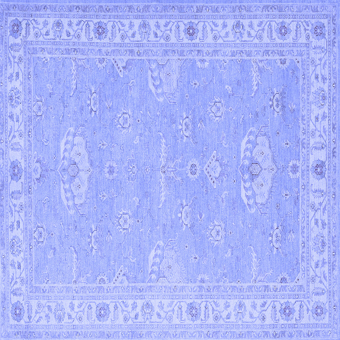 Square Machine Washable Oriental Blue Traditional Rug, wshtr1494blu
