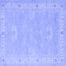 Square Oriental Blue Traditional Rug, tr1494blu