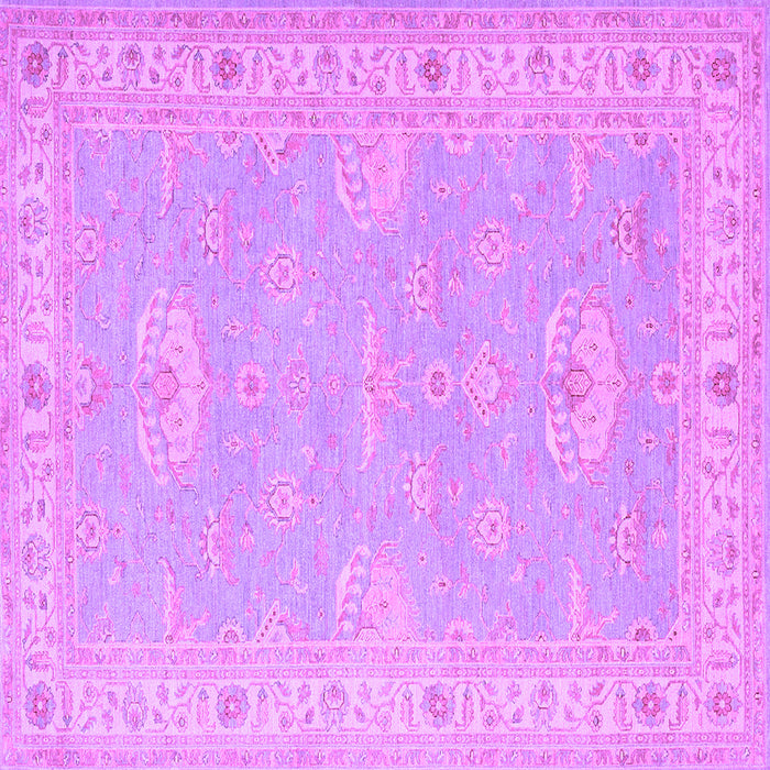 Square Machine Washable Oriental Purple Traditional Area Rugs, wshtr1494pur