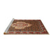 Sideview of Machine Washable Traditional Saffron Red Rug, wshtr1495