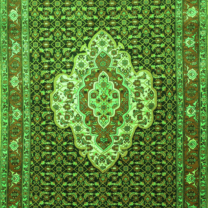 Serging Thickness of Machine Washable Medallion Green Traditional Area Rugs, wshtr1495grn