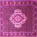 Square Medallion Pink Traditional Rug, tr1495pnk