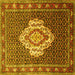 Square Medallion Yellow Traditional Rug, tr1495yw